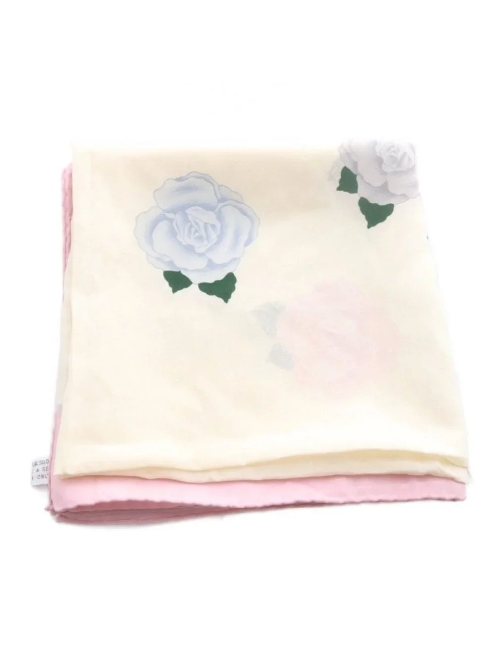 Dior Scarf Rose Pattern Silk Pink Ivory